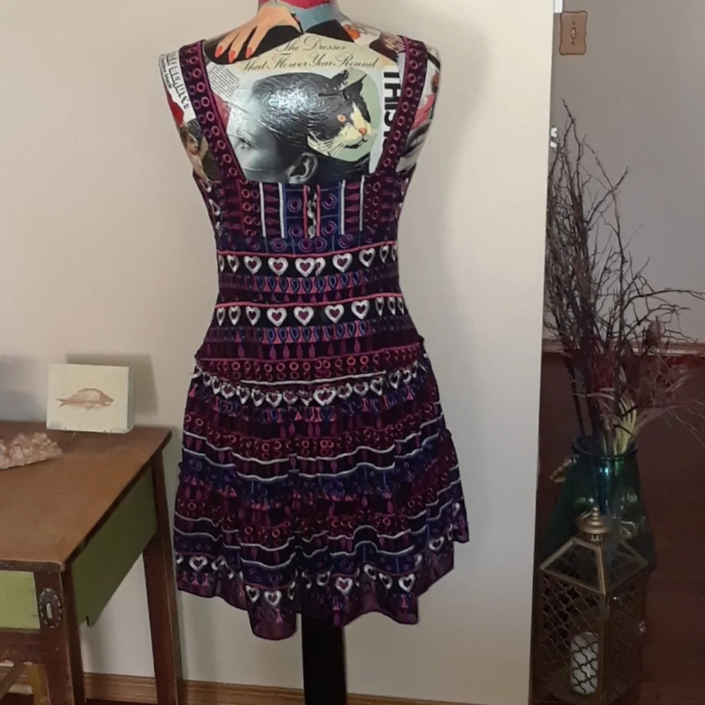 Anna Sui jubilant reunion a-line designer dress NWT SZ 6 - Picture 8 of 9